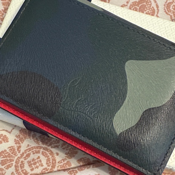 Studded Christan Louboutin Camo Card Holder - Picture 5 of 9